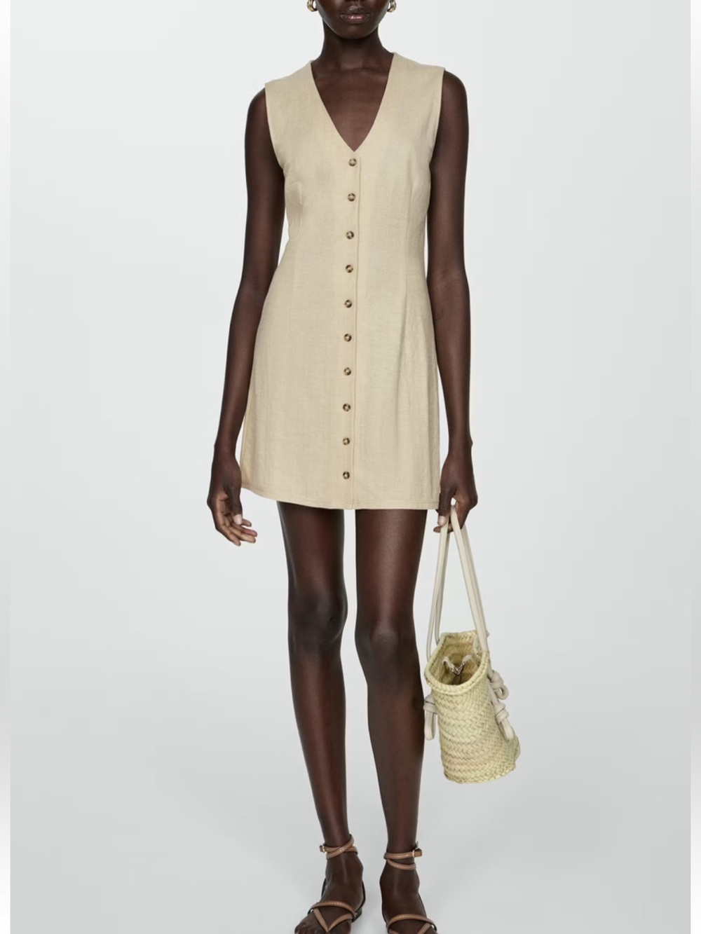 Mango Short Button Dress Size - S
